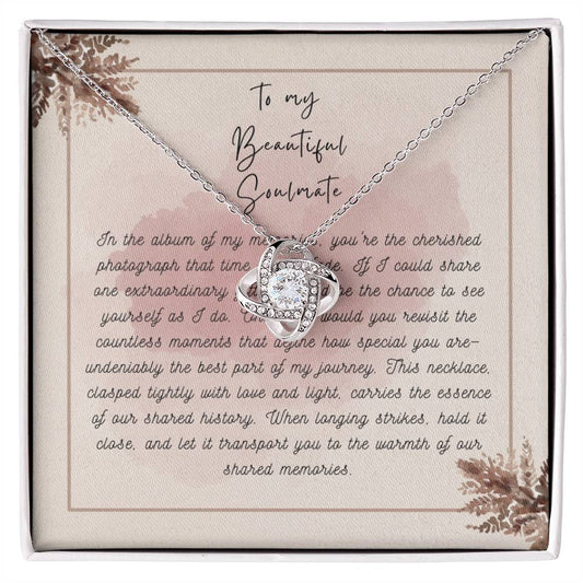 Infinity Bonds Love Knot Necklace: A Captivating Journey Through Shared Memories - To My Beautiful Wife