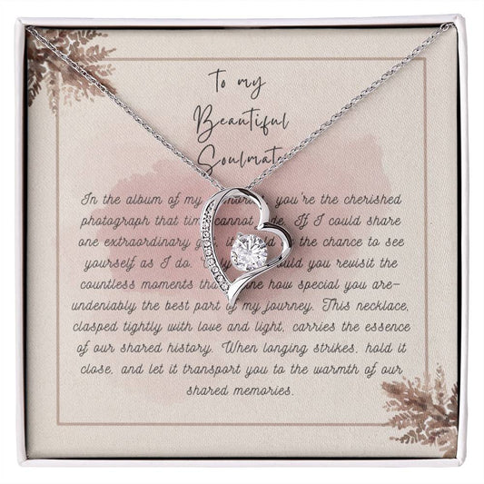 Eternal Embrace Heart-Shaped Necklace: A Captivating Journey Through Shared Memories - To My Beautiful Wife